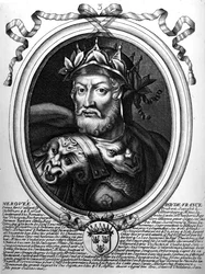Portrait of Merovech, King of the Salian Franks, from 